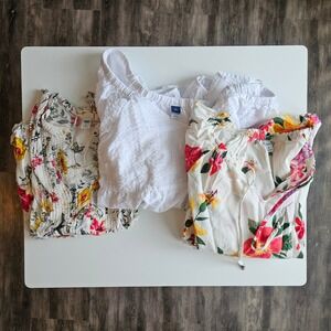 Lot of 3 Old Navy Long Sleeve Shirts Size XL Floral Cottagecore Spring
